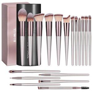 BSMALL Makeup Brush Set 18pcs Foundation Blush Eyeshadow Concealer Powder Kit